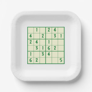 Sudoku Puzzles Papieren Bordje