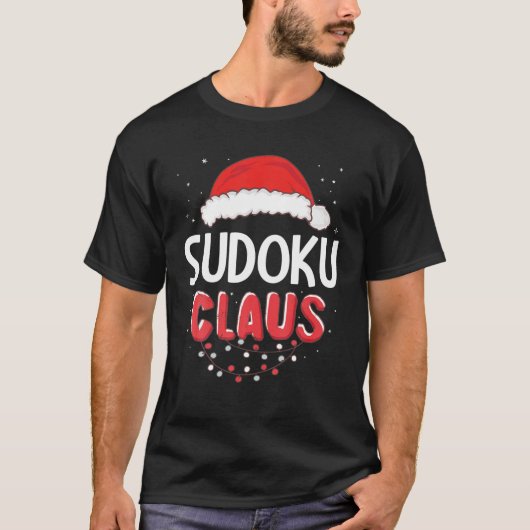 Sudoku Santa Claus Kerstmis Matching Costume T-shirt (Voorkant)