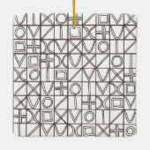 Sudoku twee-zwart en wit modern minimalistisch keramisch ornament (Achterkant)