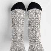 Sudoku Two-Black en White Geometric Pattern Sokken (Top)