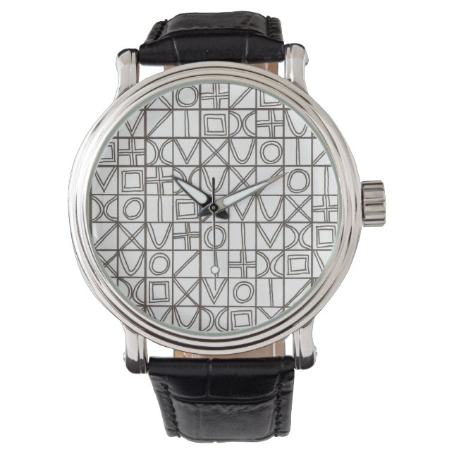 Sudoku Two-Modern Minimalist Geometric Horloge (Voorkant)