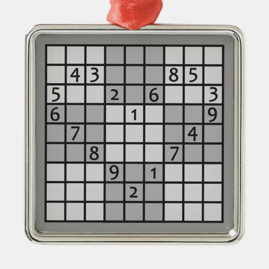 SUDOKU-versiering Metalen Ornament (Voorkant)