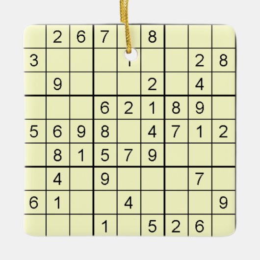 Sudoku Yellow Ornament (Voorkant)