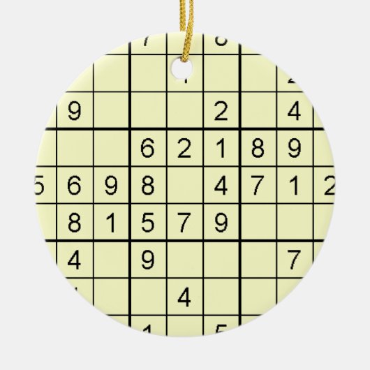 Sudoku Yellow Ornament (Voorkant)