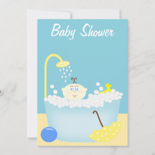 Sudsy Bathtub Baby shower Invitation Kaart