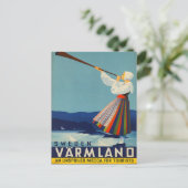 Suède Carte postale voyage Vintage (Debout devant)