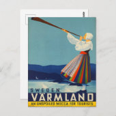 Suède Carte postale voyage Vintage (Devant / Derrière)