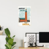Suède Impression Art Suédois Américain Affiche de (Bureau à domicile)