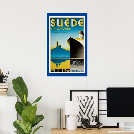 Suede Sweden scheepsreclame Poster (Thuiskantoor)
