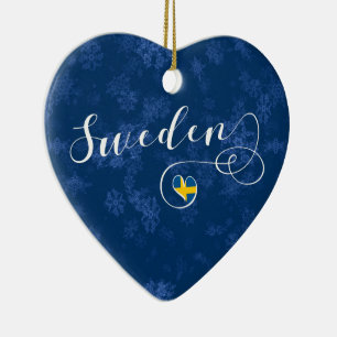 Suédois Coeur, Ornement Arbre de Noël, Suédois