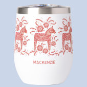 Suédois Dala Horse Rouge et Blanc Personnalisé