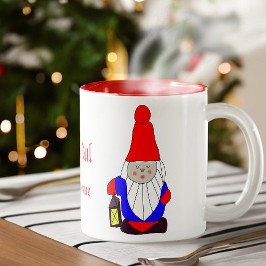 Suédoise Gnome Tomten Mug à café à deux tons