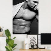 Sueur & Force – Affiche d'athlète monochrome (Bureau à domicile)