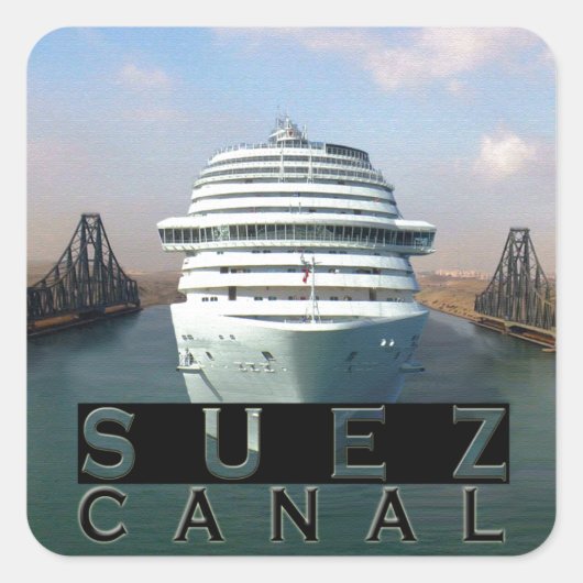 Suez Canal Vierkante Sticker (Voorkant)
