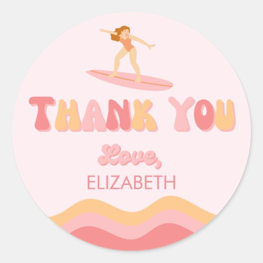 Sufer Birthday Girl - Favoriser Sticker Sac (Devant)