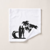 " Sufer- Palm Trees " Ensemble de serviettes de ba (Gant de toilette)