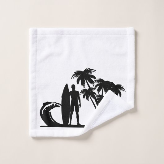 " Sufer- Palm Trees " Ensemble de serviettes de ba (Gant de toilette)