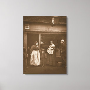 Sufferers uit de overstroming, uit 'Street Life in Canvas Afdruk