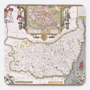 Suffolk en de situatie in Ipswich Vierkante Sticker