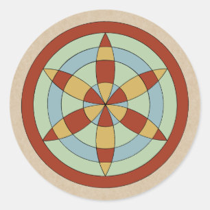 Suffolk Hexafoil (Daisy Wheel) Heksenmarkering Ronde Sticker