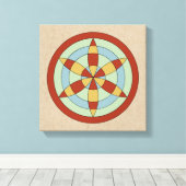 Suffolk Hexafoil (Daisy Wheel) Witch Mark Canvas Afdruk (Insitu (Houten vloer))