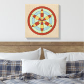 Suffolk Hexafoil (Daisy Wheel) Witch Mark Canvas Afdruk (Insitu (Slaapkamer))