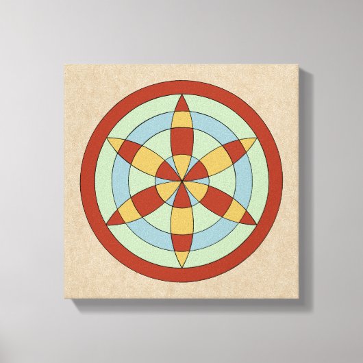 Suffolk Hexafoil (Daisy Wheel) Witch Mark Canvas Afdruk (Voorkant)