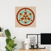 Suffolk Hexafoil (Daisy Wheel) Witch Mark Poster (Thuiskantoor)