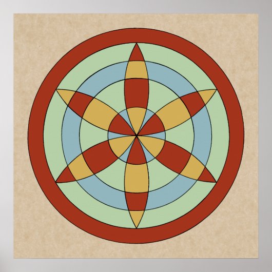Suffolk Hexafoil (Daisy Wheel) Witch Mark Poster (Voorkant)