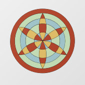 Suffolk Hexafoil (Daisy Wheel) Witch Mark Raamsticker (Vel)