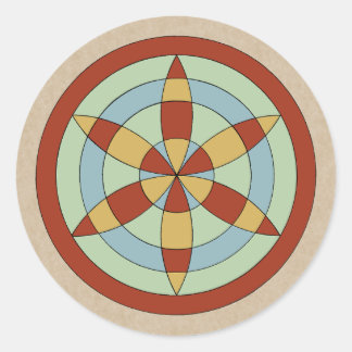 Suffolk Hexafoil (Daisy Wheel) Witch Mark Ronde Sticker