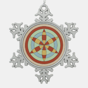 Suffolk Hexafoil (Daisy Wheel) Witch Mark Tin Sneeuwvlok Ornament