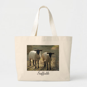 Suffolk Sheep Aftermiddag Sunlight Pastoral Scene Grote Tote Bag