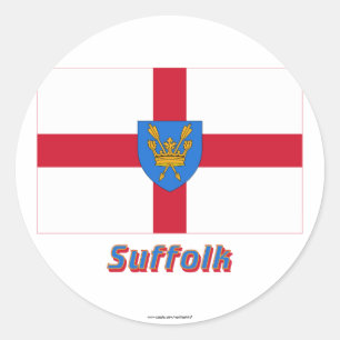 Suffolk St Edmund's Proposal Flag with Name Ronde Sticker