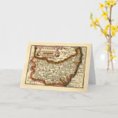 Suffolk (Suffolck) Comté Angleterre Carte Antiquai (Fleur jaune)