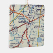 Suffolk VA kaart Keramisch Ornament (Rechts)