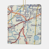 Suffolk VA kaart Keramisch Ornament (Links)