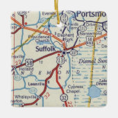 Suffolk VA kaart Keramisch Ornament (Voorkant)