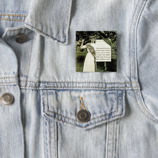  Suffragette Pin Vierkante Button 5,1 Cm (In situ)