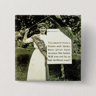 Suffragette Pin Vierkante Button 5,1 Cm
