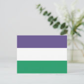 Suffragette vlag briefkaart (Staand voorkant)