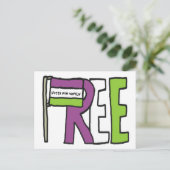 Suffragette vlag briefkaart (Staand voorkant)