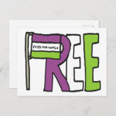 Suffragette vlag briefkaart (Voorkant / Achterkant)