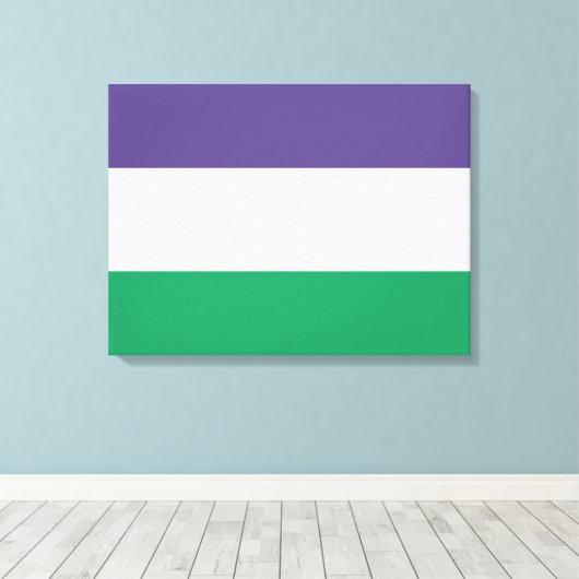 Suffragette vlag canvas afdruk (Insitu (Houten vloer))