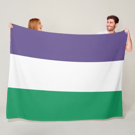 Suffragette vlag fleece deken (In situ)