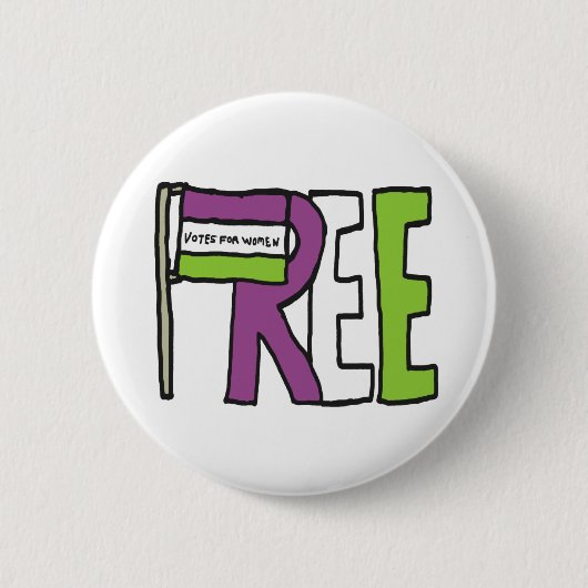 Suffragette vlag ronde button 5,7 cm (Voorkant)