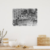 Suffragettes die een float uitrollen poster (Keuken)