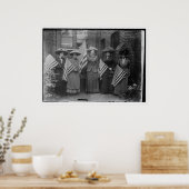 Suffragettes Holding Amerikaanse vlaggen Poster (Keuken)