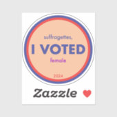 Suffragettes J'Ai Voté Sticker Simple (Feuille)