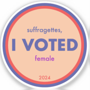 Suffragettes J'Ai Voté Sticker Simple